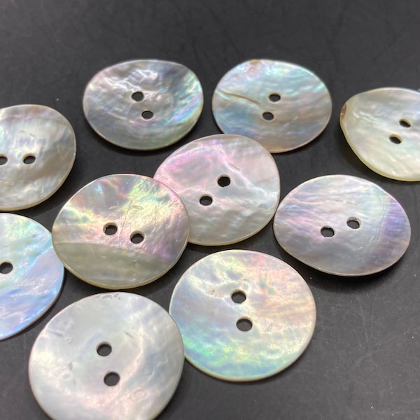 10 x 20mm large round natural MOP Mother of Pearl Buttons