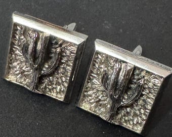 70年代のカフスボタン、本物の銀 #14152 - Etsy 日本