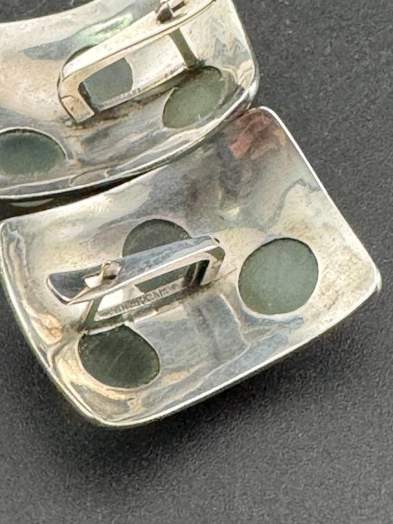 Oversized artisan rectangular pierced stud earrin… - image 4