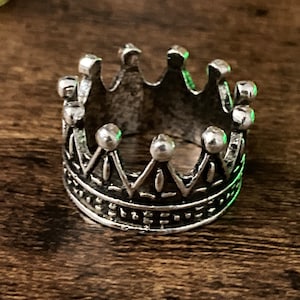 Silver miniature royal crown cake topper decoration craft 22mm x 12mm