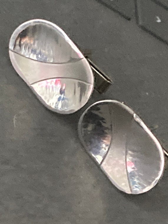 Signed MODA Malta modernist pair of mens cufflinks si… Gem