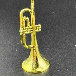 miniature gold trumpet birthday cake topper  musical instruments baking craft decorations
