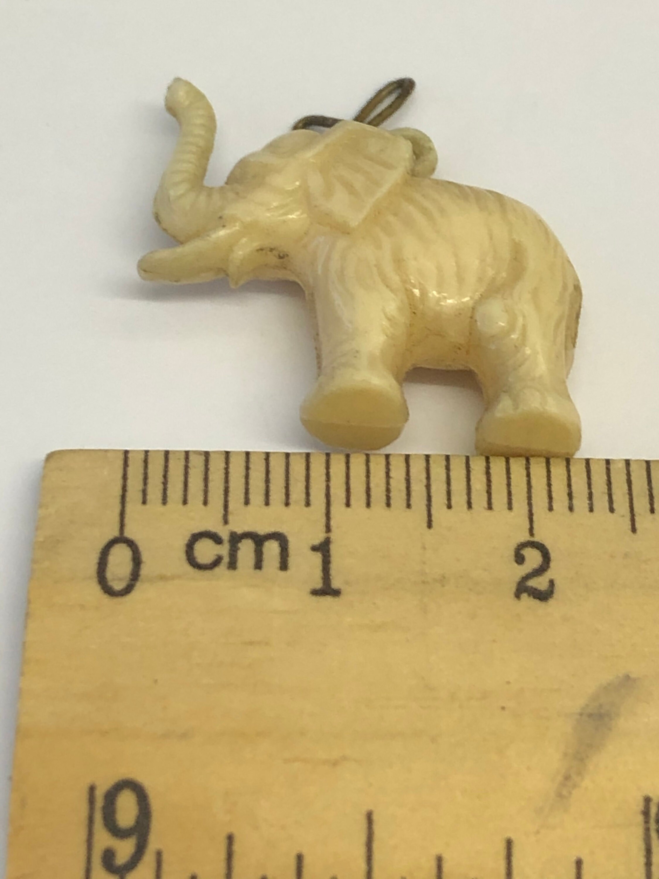 Cream Carved Elephant Charm Early Plastic Celluloid Vintage - Etsy