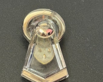 chrome and pressed glass Dress Clip, Art Deco