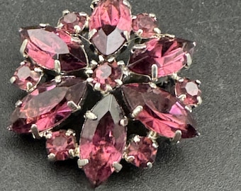 amethyst purple rhinestone Brooch: vintage