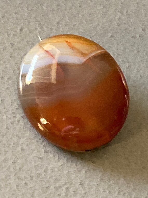 Antique domed Brooch Scottish banded Agate - image 1