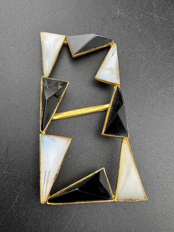 Rectangular large Antique art deco Glass cabochon… - image 7