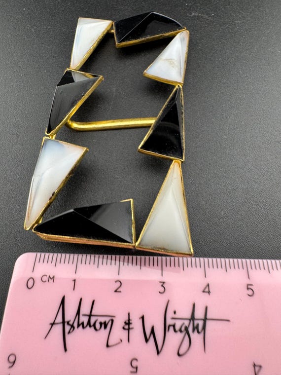 Rectangular large Antique art deco Glass cabochon… - image 5