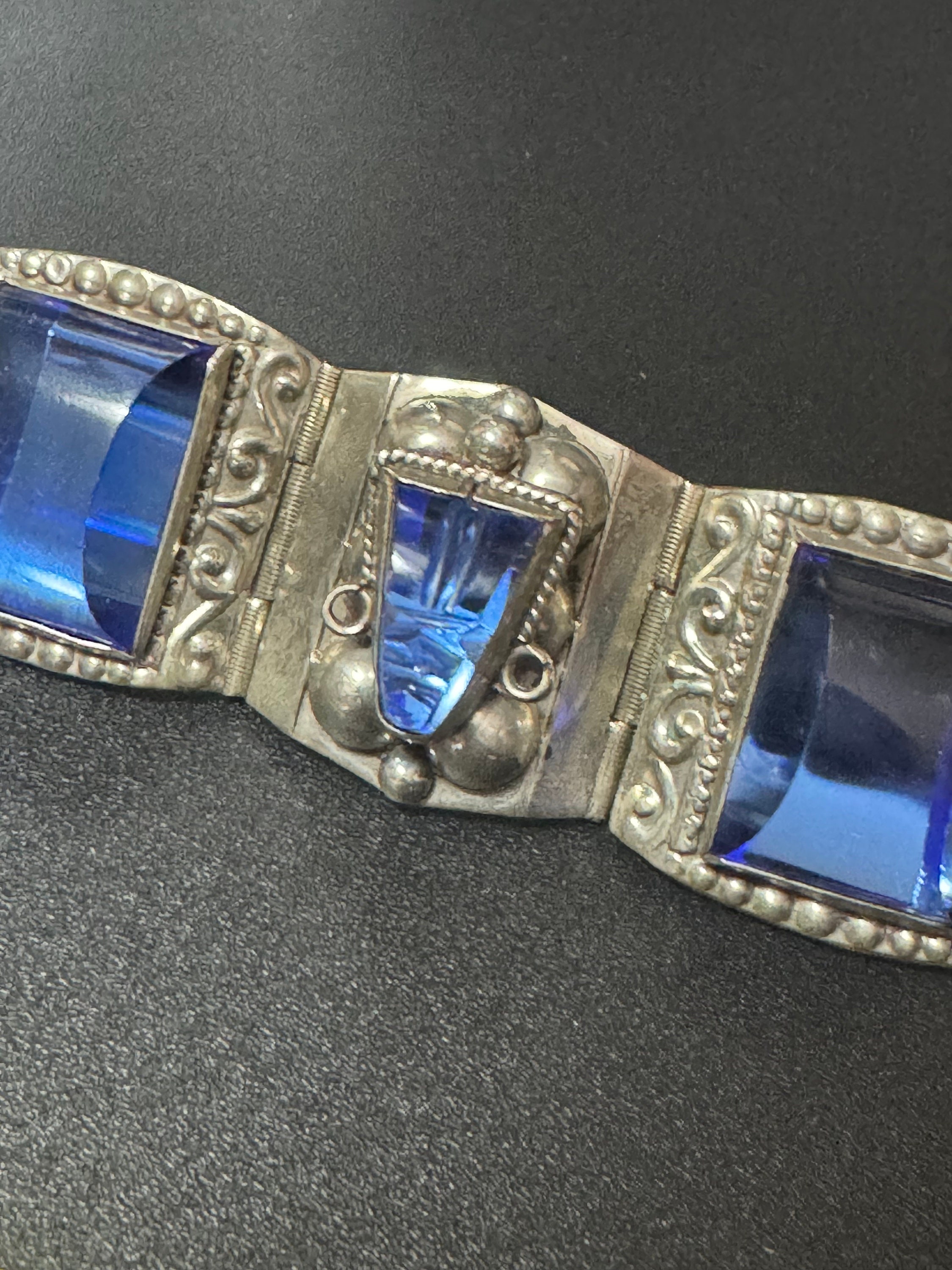 Vintage 1960s TAXCO Mexican Icon Deity Blue Glass Tone Mask