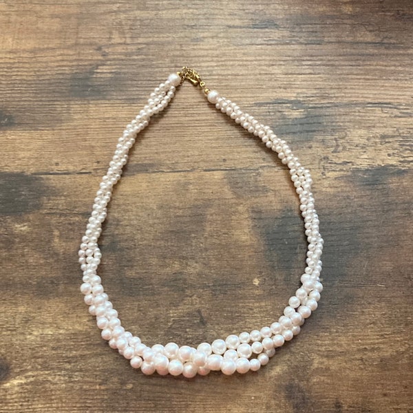 Pearl Twist Necklace Etsy