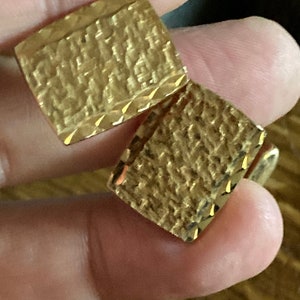 Brutalist 1970s modernist men’s statement gold tone cufflinks