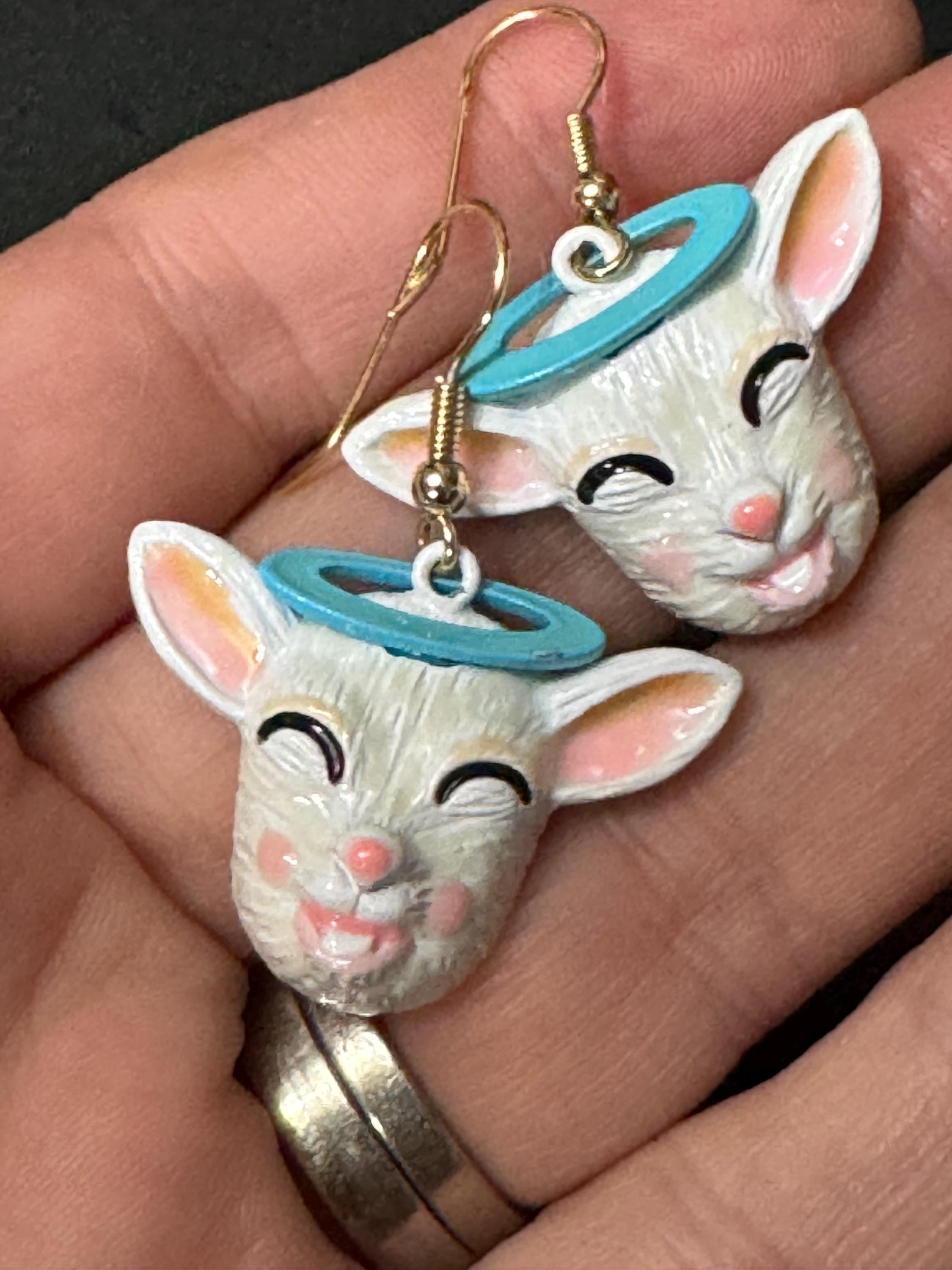 Boucles D'oreilles Fantaisie Les Néréides Vintage - Modèle Pendantes Années 2000, Fermoir Dormeuse - Occasion En Très Bon état