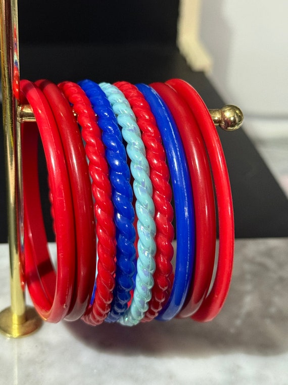 blue and red bangles