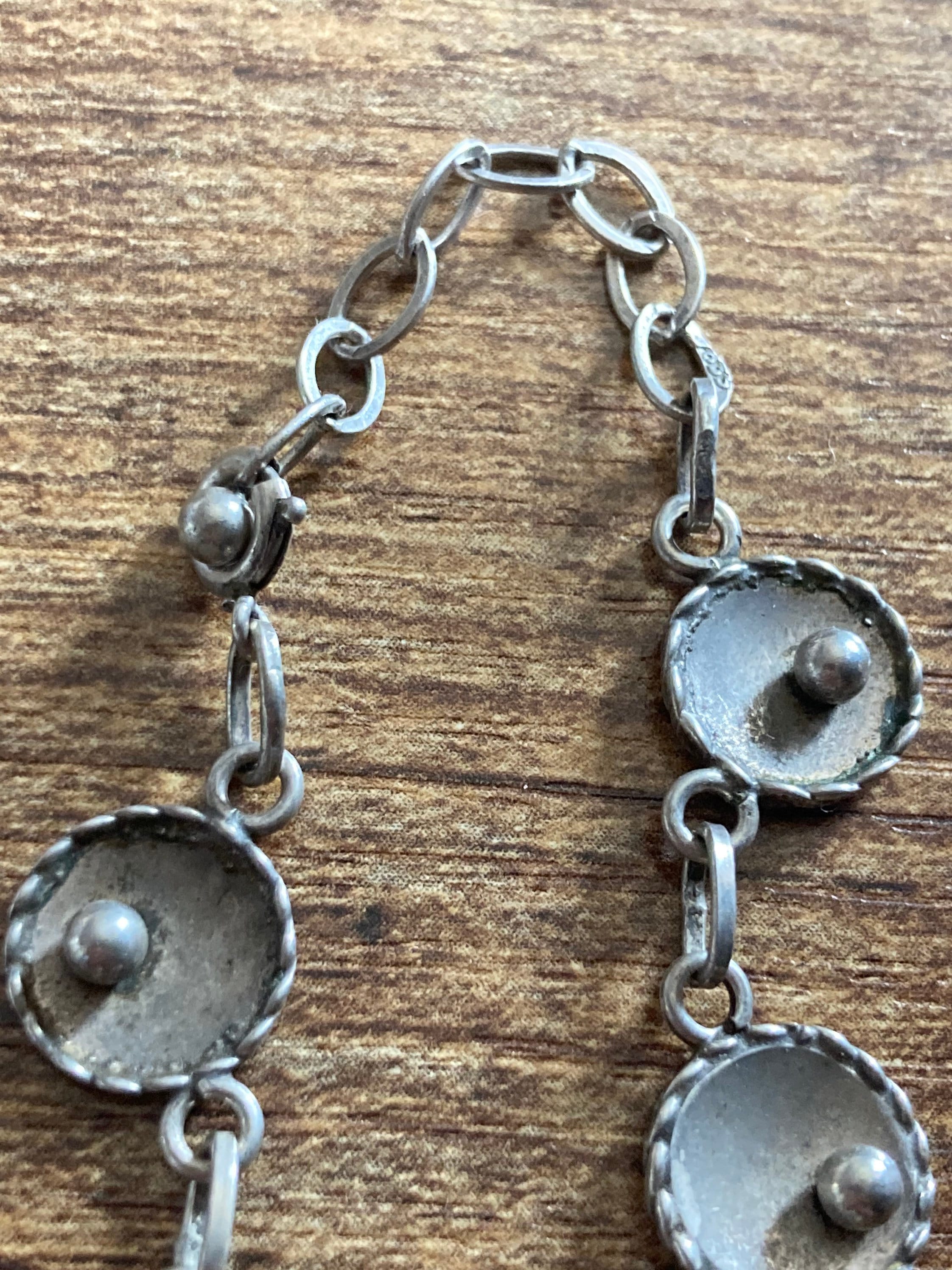 Ball and Cup Chain Necklace: Vintage German Silver - 835