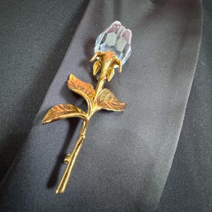 Swarovski Crystal Rose Brooch - Etsy
