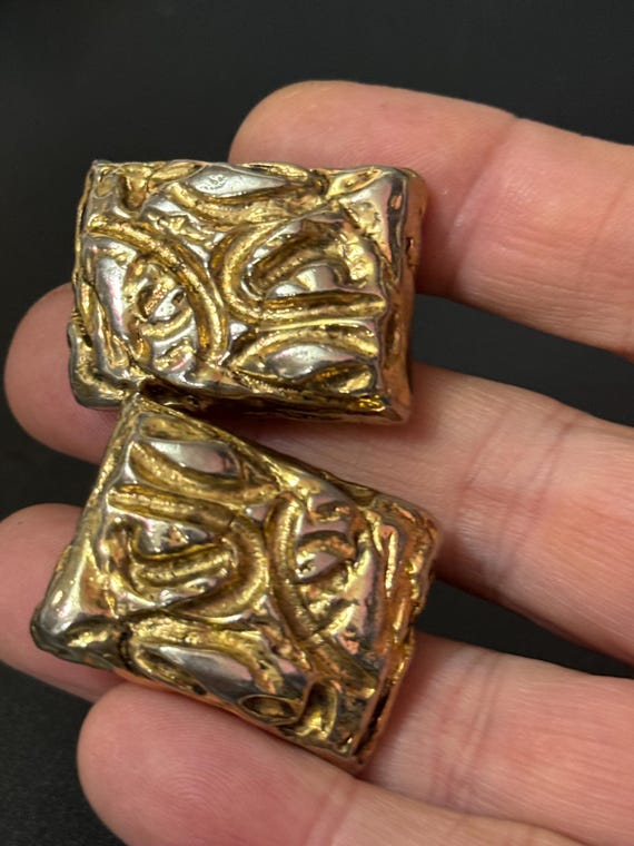 rectangular 2.75cm abstract geometric large bruta… - image 2