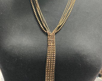 Collier Ras-du-Cu Vintage Années 70 - Maille Fantaisie Métal Doré Inoxydable