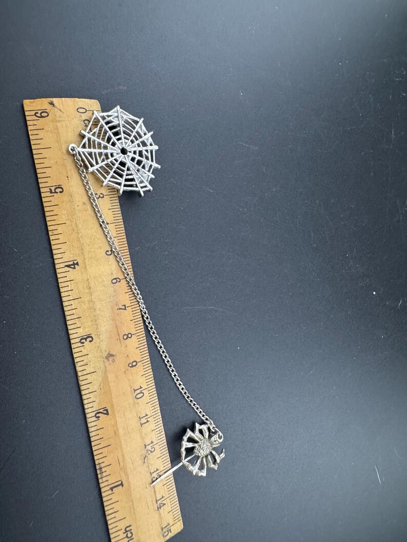 Spiders Web Double Brooch, Chain Linked Pin Silver Tone - Etsy