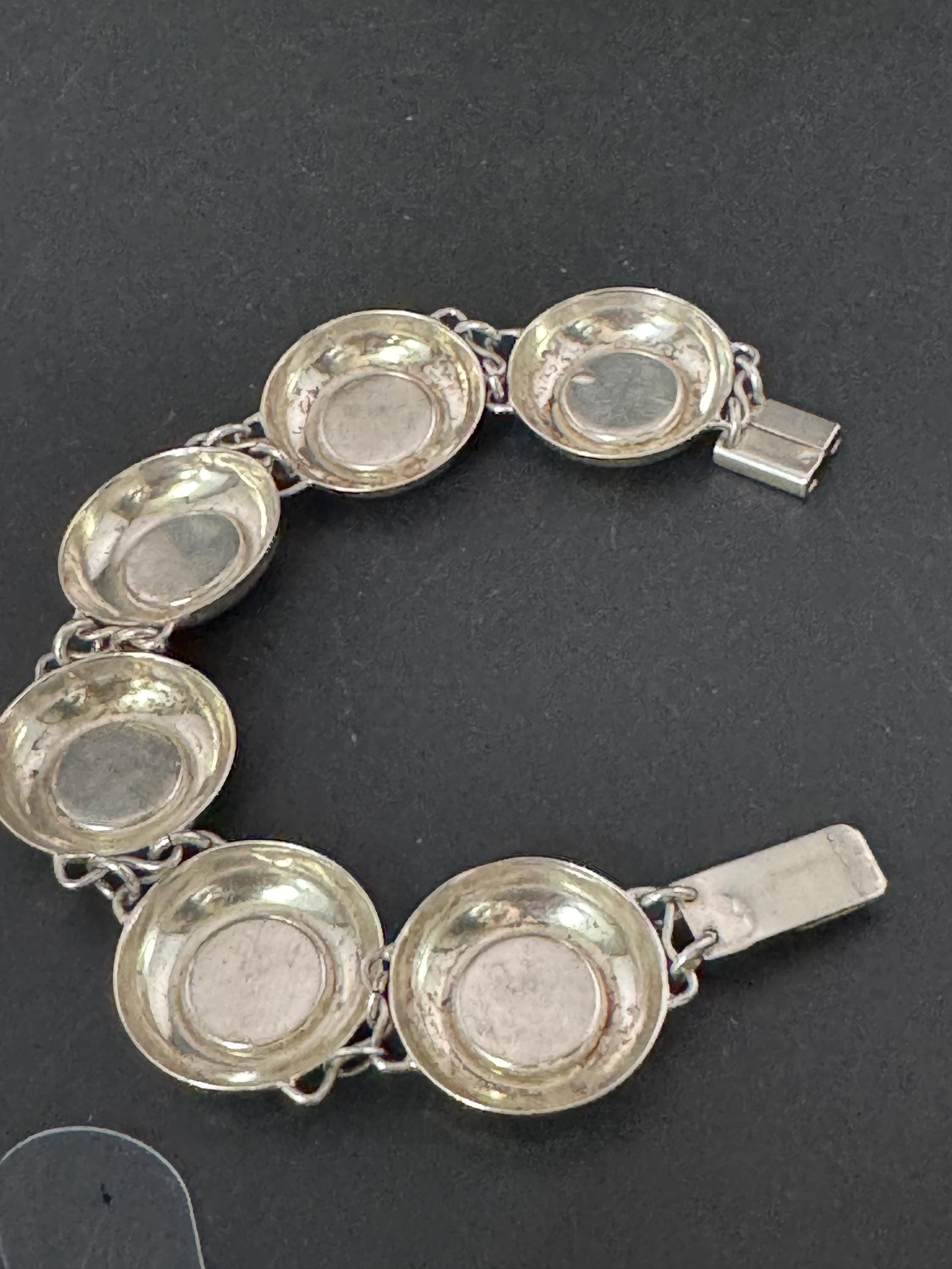 Sterling Silver Brutalist Panel Bracelet: Modernist Design Vintage 