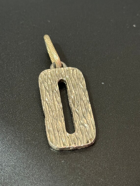 brutalist silver tone metal rectangular textured … - image 3