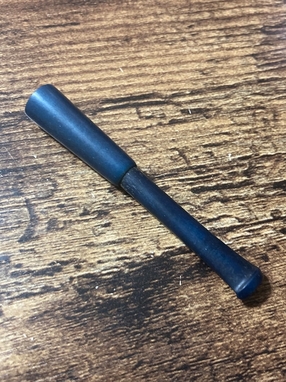 Vintage Plastic Navy BLUE Black Cigarette Holder Retractable