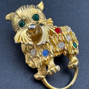 Vintage Scottie Dog brooch,  Rhinestone diamanté highland terrier