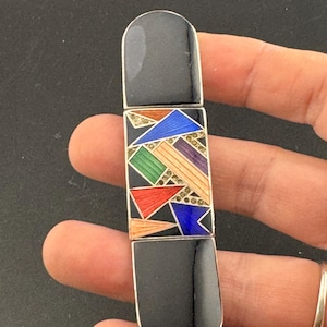 Art Deco Guilloche Enamel Belt Buckle: Czech Paste Stone, 1920s Sewing Haberdashery