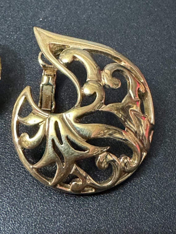 signed PL Pierre Lang designer oversized Gold Ton… - image 2