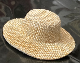 Miniature summer straw hat boater cake topper decoration scenery dolls hat