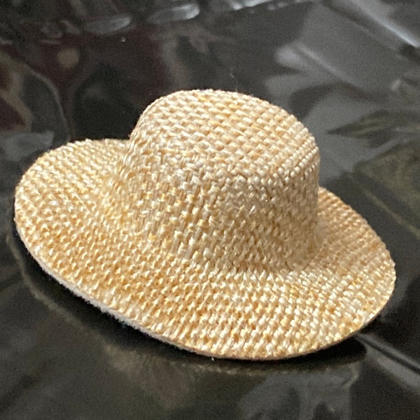 Miniature summer straw hat boater cake topper decoration scenery dolls hat