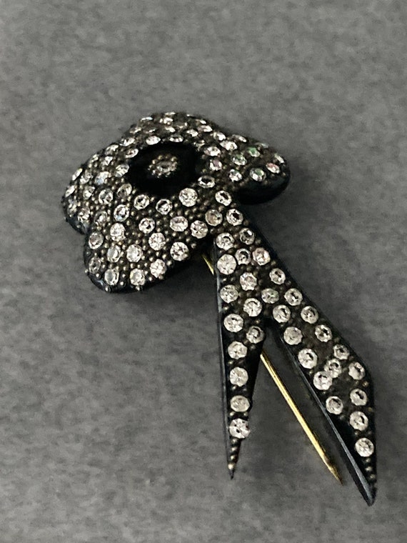 Art Deco floral hat flash pin diamante paste set b