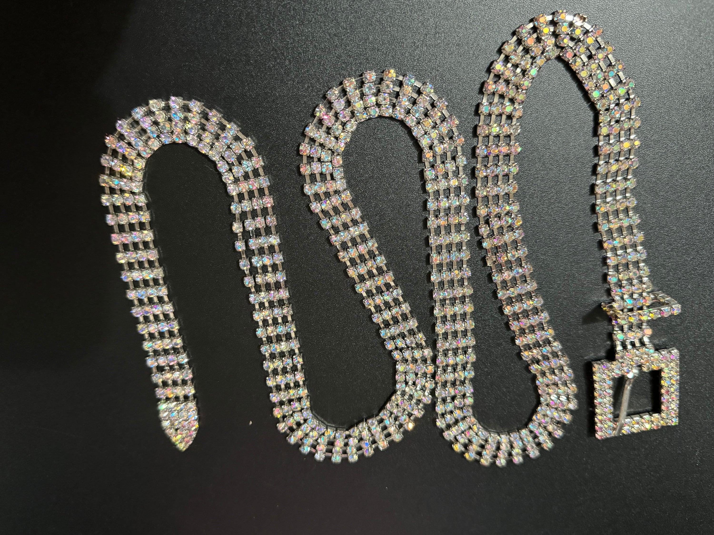 AB Rainbow Diamanté Chain Link Belt , Adjustable to 102cm  display picture 1