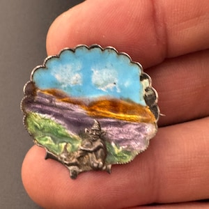 Cornish Lucky Pixie Enamel Brooch: good luck Cornwall imp pin enamel loss