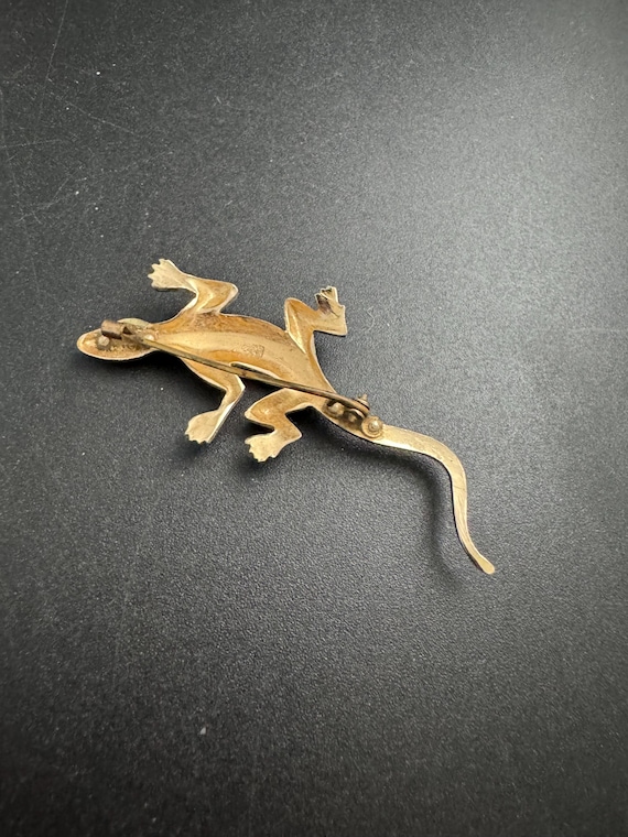 グロブス・エロキサルブローチ｜ヴィンテージトカゲピン - ゴールド
