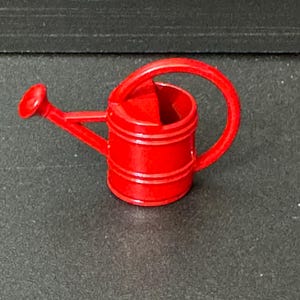 Miniature plain Red metal watering can garden tools gardener cake topper decoration scenery dolls