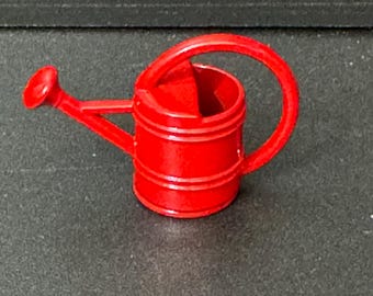 Miniature plain Red metal watering can garden tools gardener cake topper decoration scenery dolls