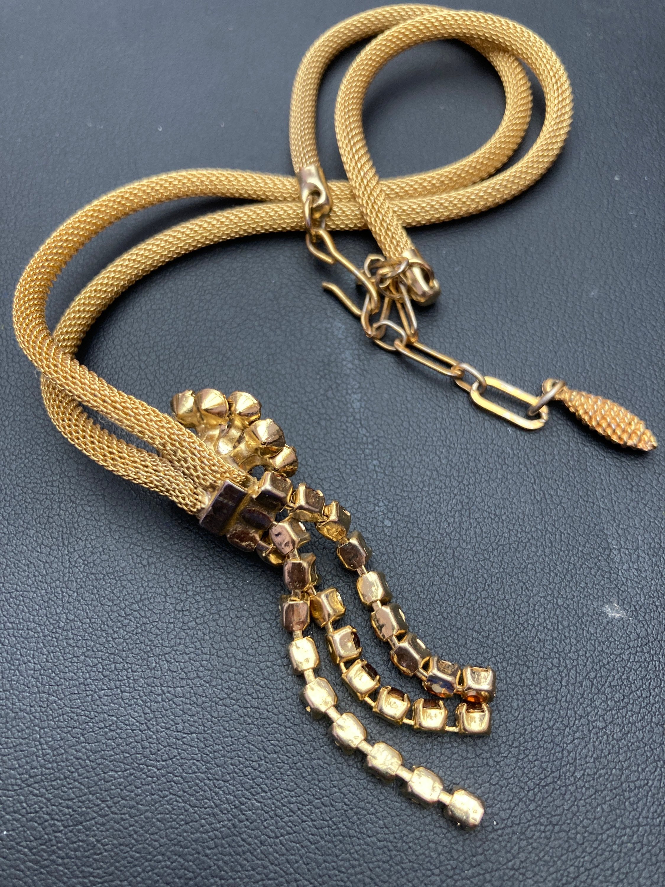 Allereya Vintage Cristallo Goccia Y Collana Strass Catena Y Lariat Collana Lunga Colorata Cristallo Oro Cz Collana Nozze Gioielli per Donne E Ragazze ( Oro
