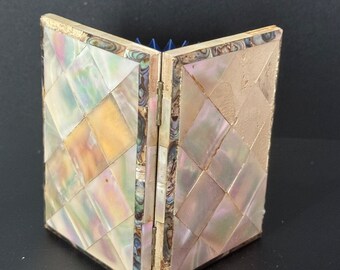 For restoration antique 1900s Victorian Mother of Pearl calling card case vintage business card holder