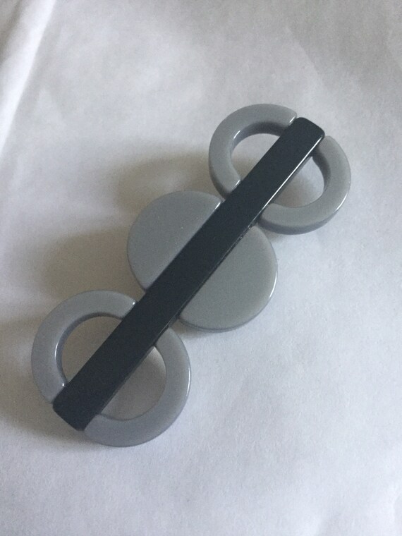 Vintage Galalith BLACK GREY Bakelite resin minim