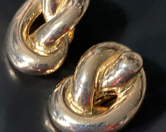 Knoten Ohrclips , 80er Jahre unbenutzter Lagerbestand