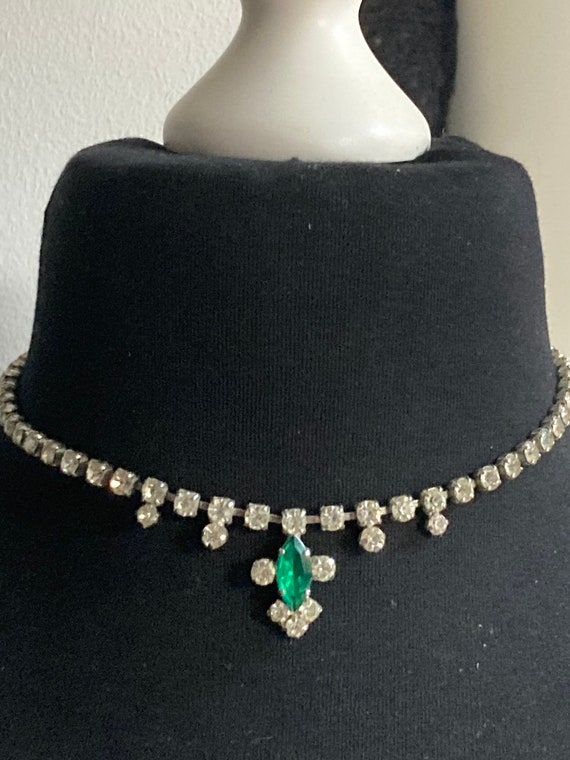articulated diamanté emerald green rhinestone coc… - image 2
