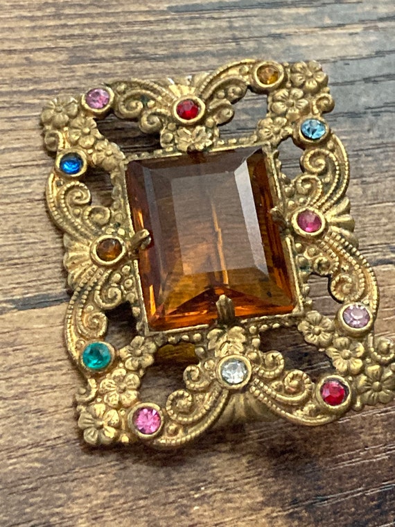 Rectangular brooch on sale