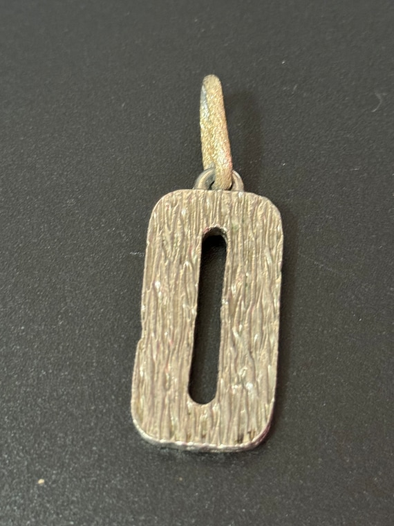 brutalist silver tone metal rectangular textured … - image 8