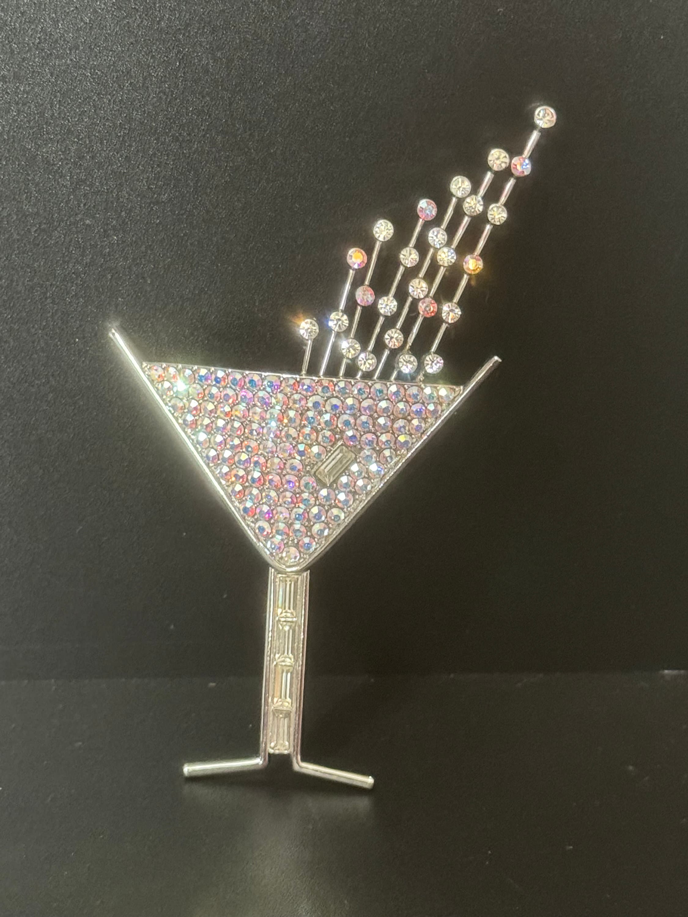 Butler and Wilson Champagne Cocktail Glass Brooch : 12cm