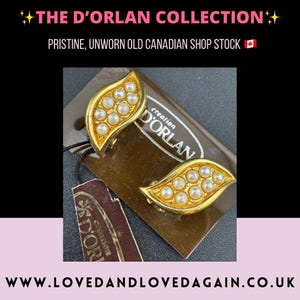 Vintage D’orlan Gold Plated Faux Pearl Clip On Earrings