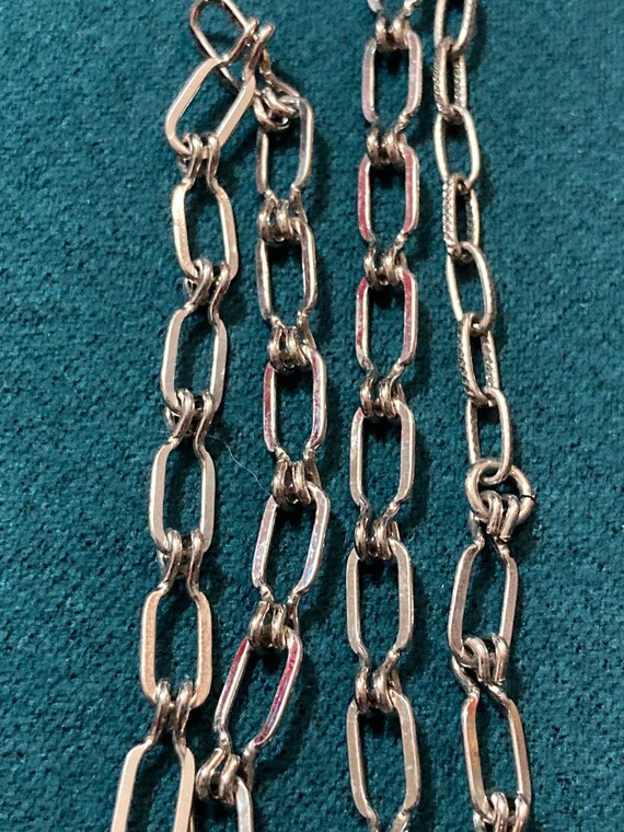 Silver Link Chain Necklace: Vintage 80s Style - 48cm Length