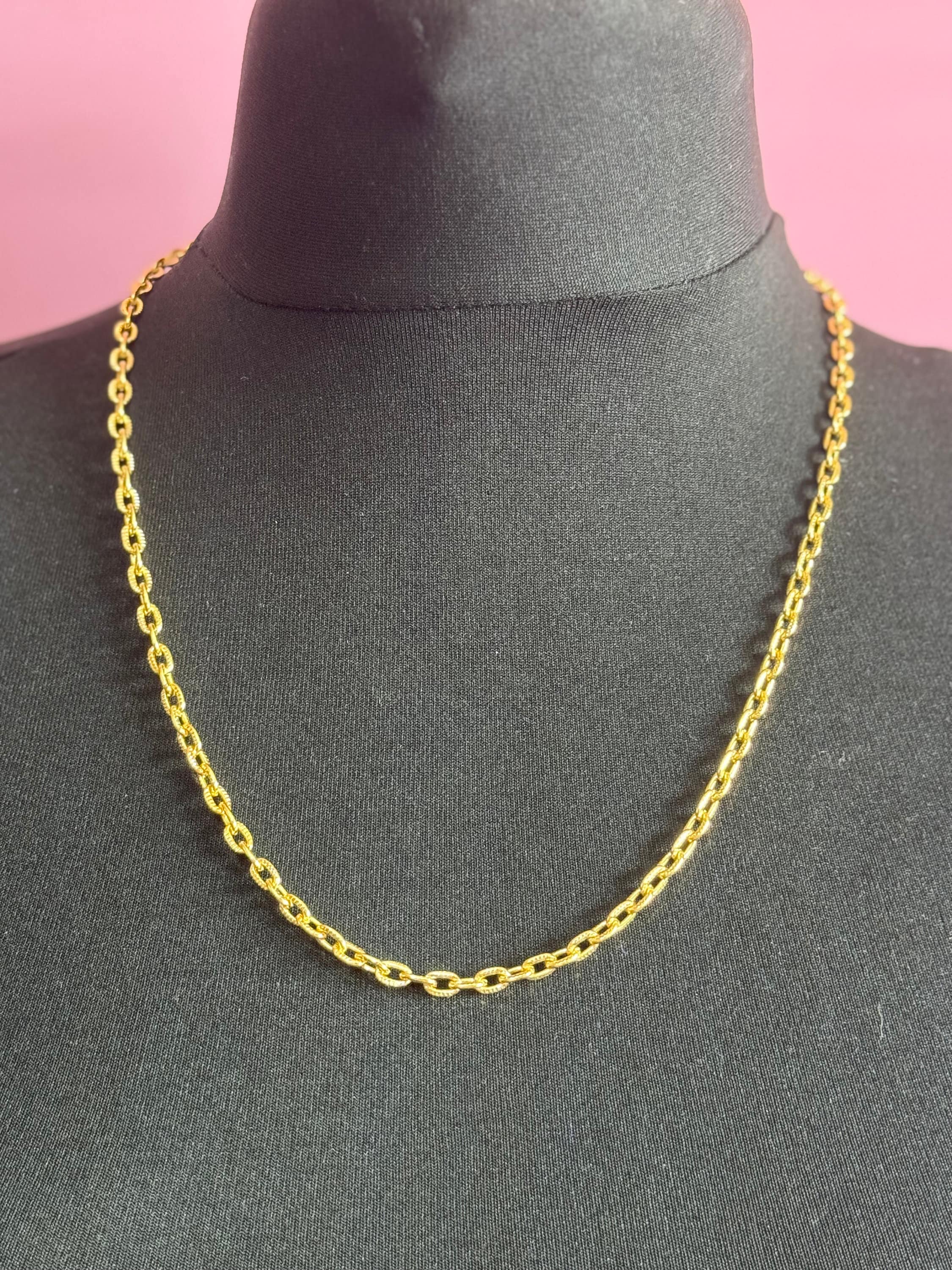 アクセサリー 1980's Euro SV925 Rope Chain Necklace 19” Cable Link Plain Chain Necklace, 61cm Long 1980s Gold Tone - Etsy
