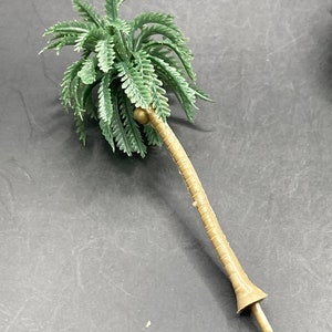 8cm tall price each tropical Miniature brown and green reusable plastic palm tree cake topper