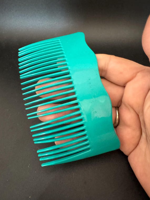 Teal Green Plastic Hair Comb, Vintage - Etsy