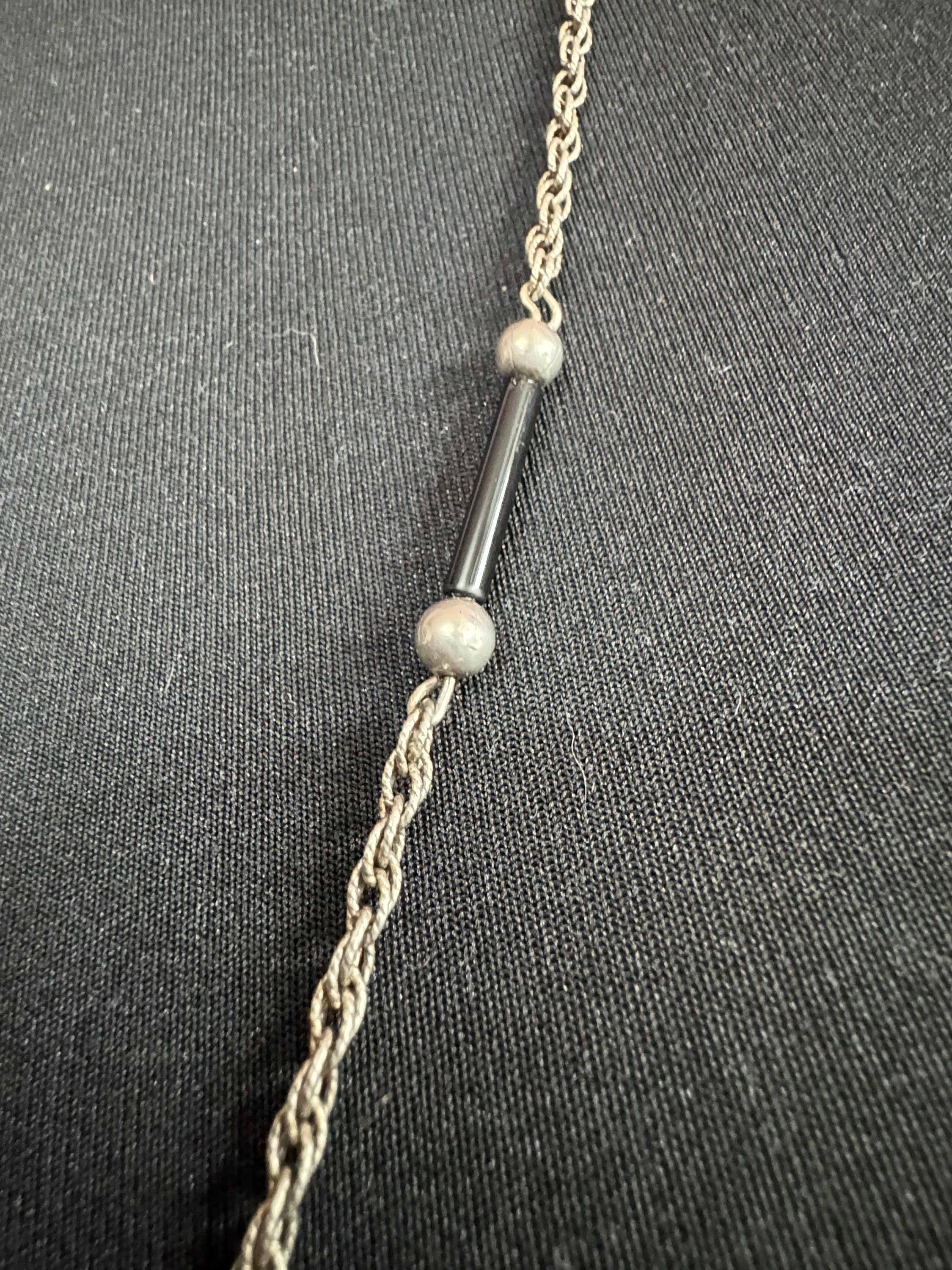 Collier Argent Femme Triple Chaîne Pendante Pastille et Tube - Bijoux